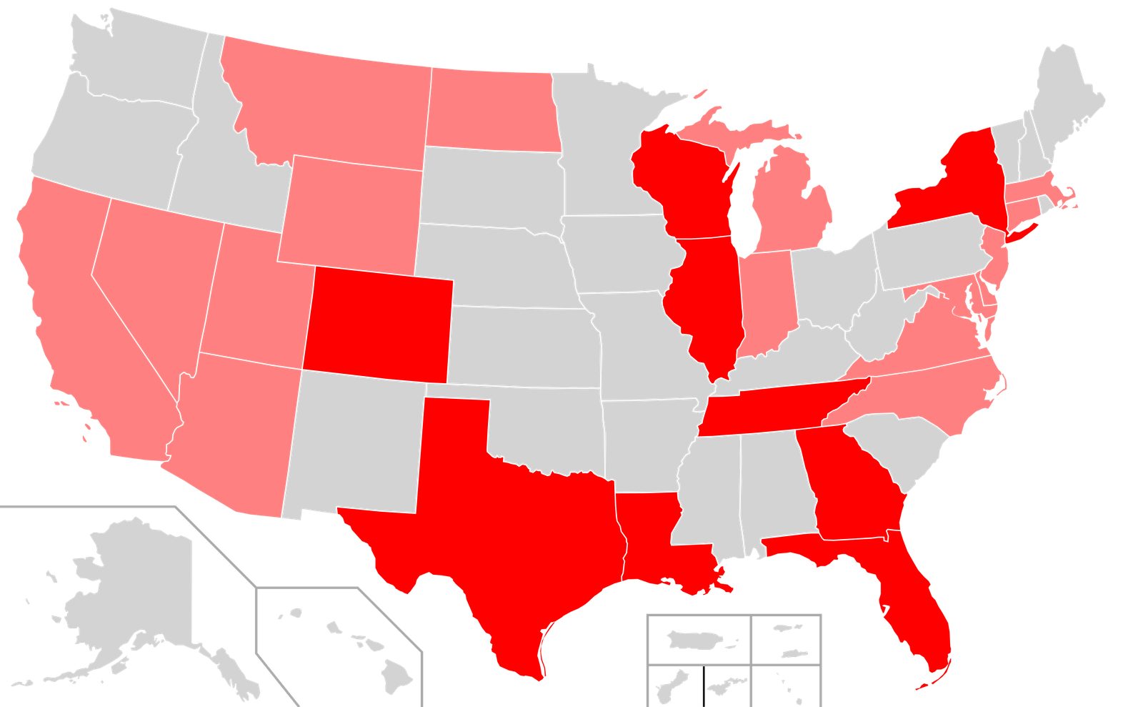Map of Tren de Aragua Activities in the U.S.