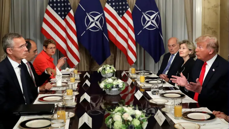 Trump speaking at NATO Summit breakfast
